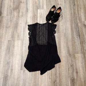 Black Crochet Vest
